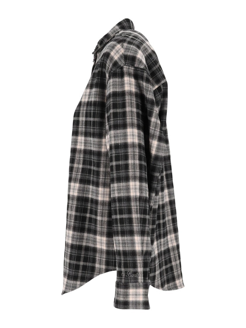 Mc2 Saint Barth Rose Tartan Flannel Embroidered Shirt