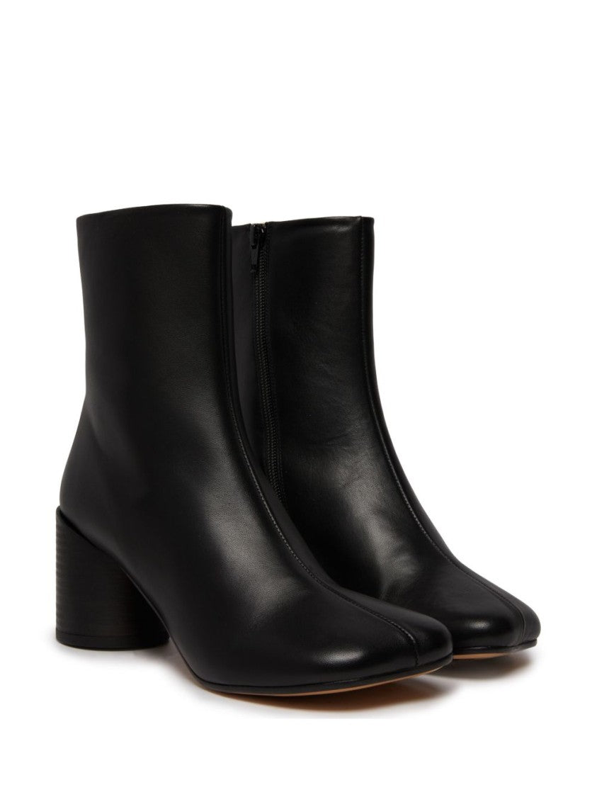 Mm6 By Maison Margiela Black Split-Toe Block Heel Ankle Boots