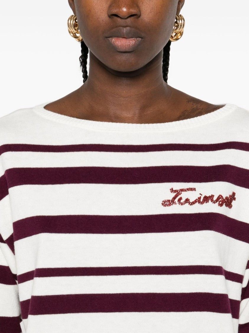 Twin-Set Relaxed Fit Striped Knit Sweater