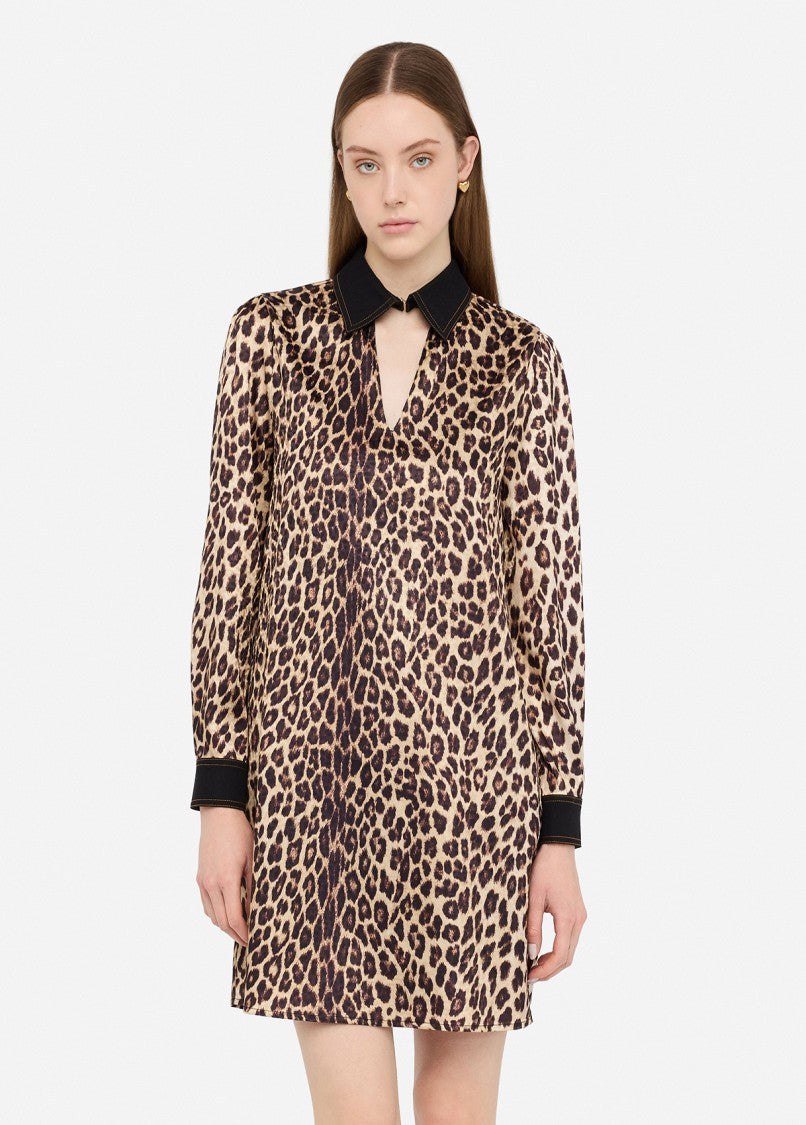 Liu Jo Short Stretch Dress With Animal Print