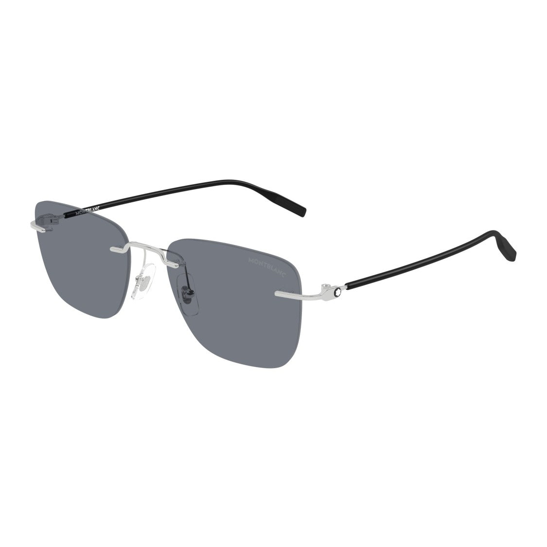 Montblanc Rimless Rectangular Sunglasses With Silver-Toned Accents