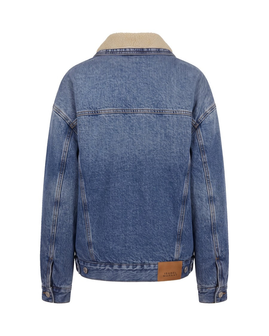 Isabel Marant Light Blue Faux Fur Lined Denim Jacket