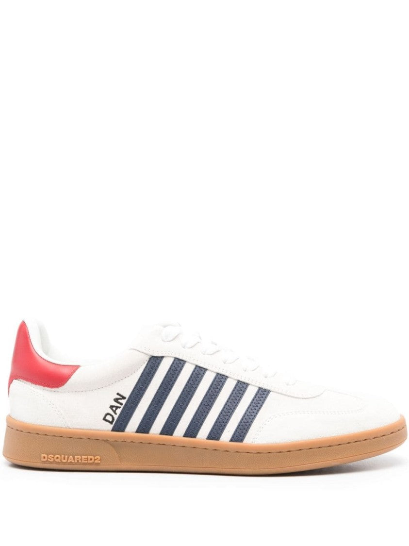 Dsquared2 Off-White And Multicolour Panelled Sneakers