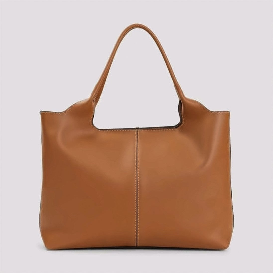 Tod's Structured Calf Leather Tote Bag With Metallic Accent