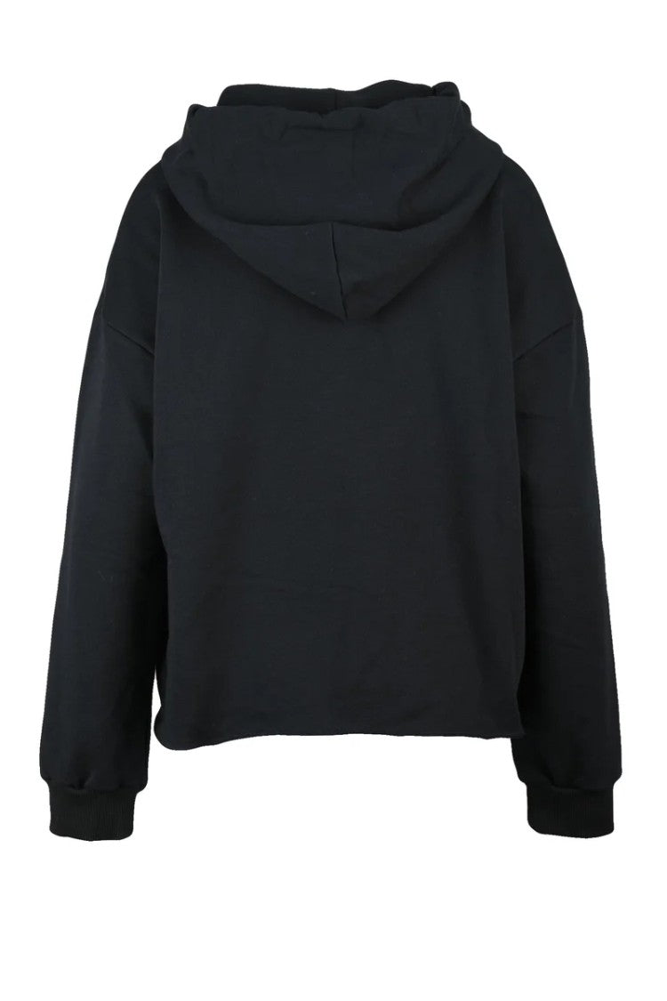 John Richmond Cropped Hoodie Sweatshirt - Black