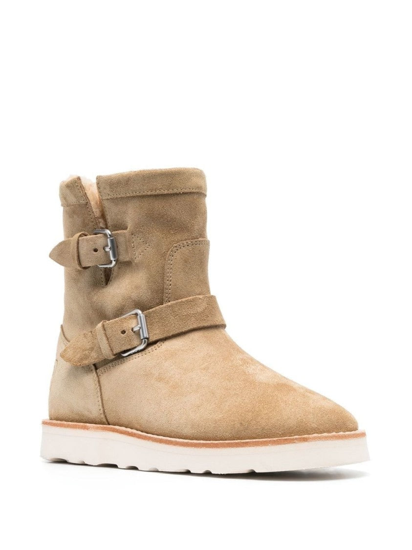 Kenzo Brown Suede Ankle Boots With Plush Shearling Lining
