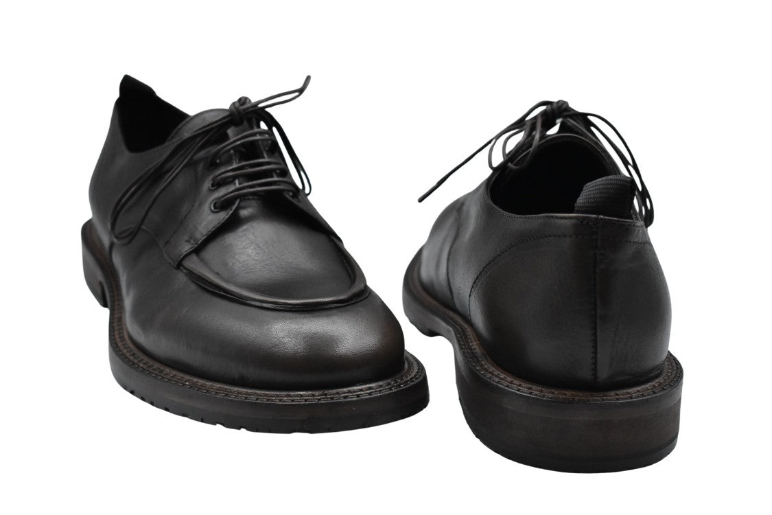 Ernesto Dolani Polished Black Leather Low-Top Shoes