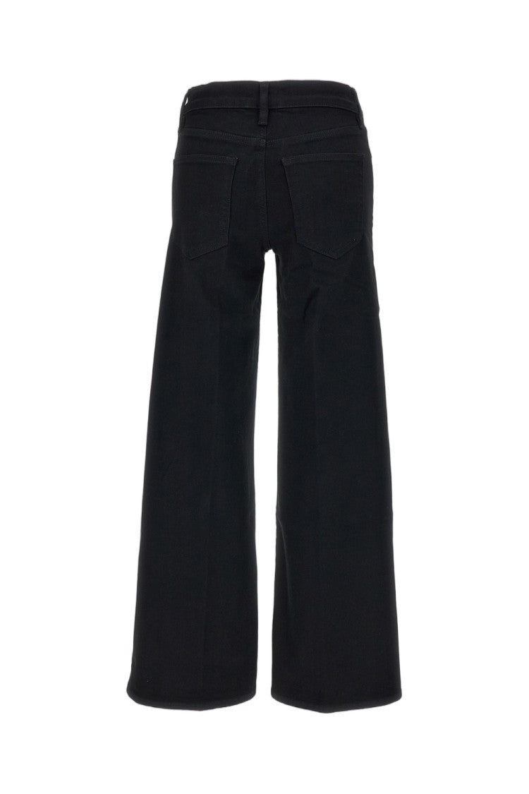 Frame Black Low Rise Le Slim Fringed Stretch Jeans