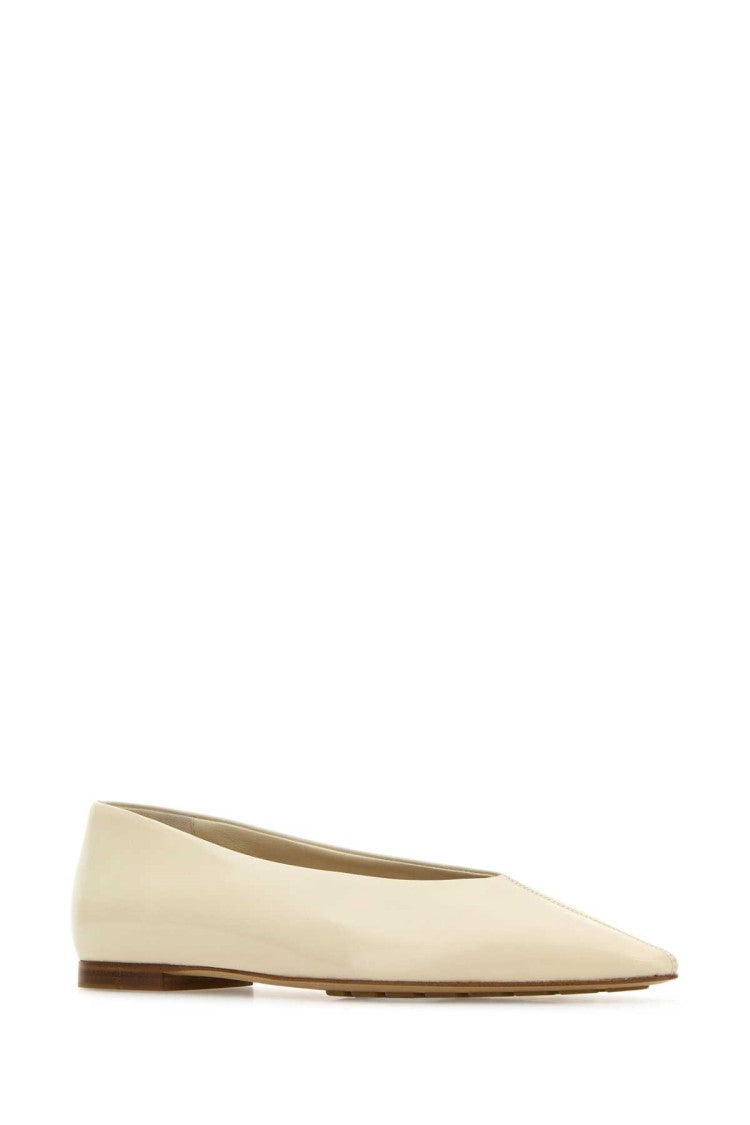 Bottega Veneta Ivory Leather Sofia Ballerinas