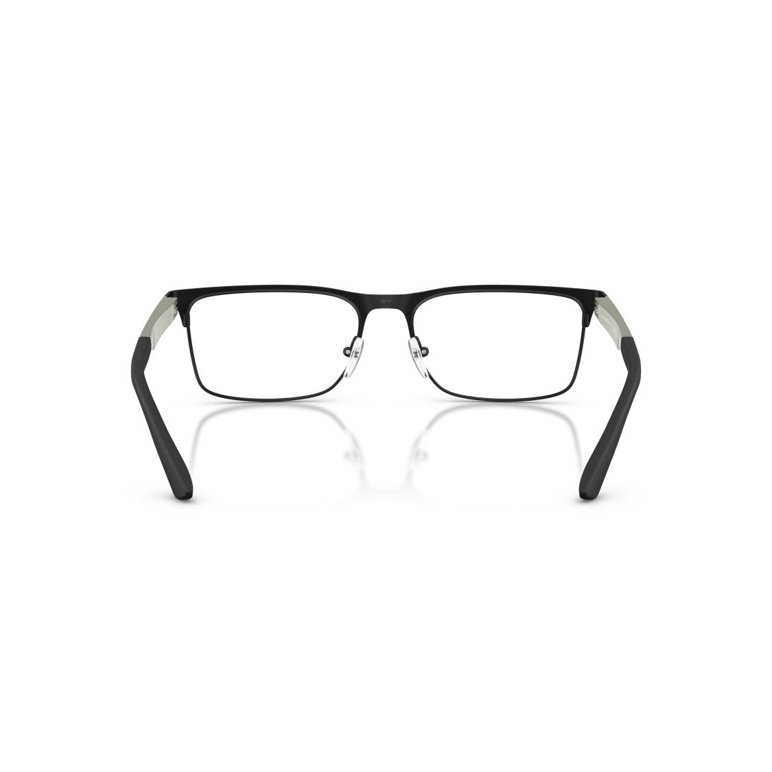 Emporio Armani 0Ea1183 Rectangular Matte Black Eyeglasses With Olive Green Accents
