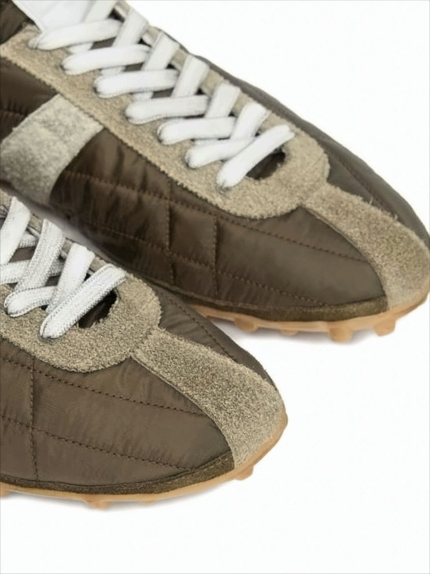 Maison Margiela Quilted Polyester And Suede Sneakers With Textured Sole