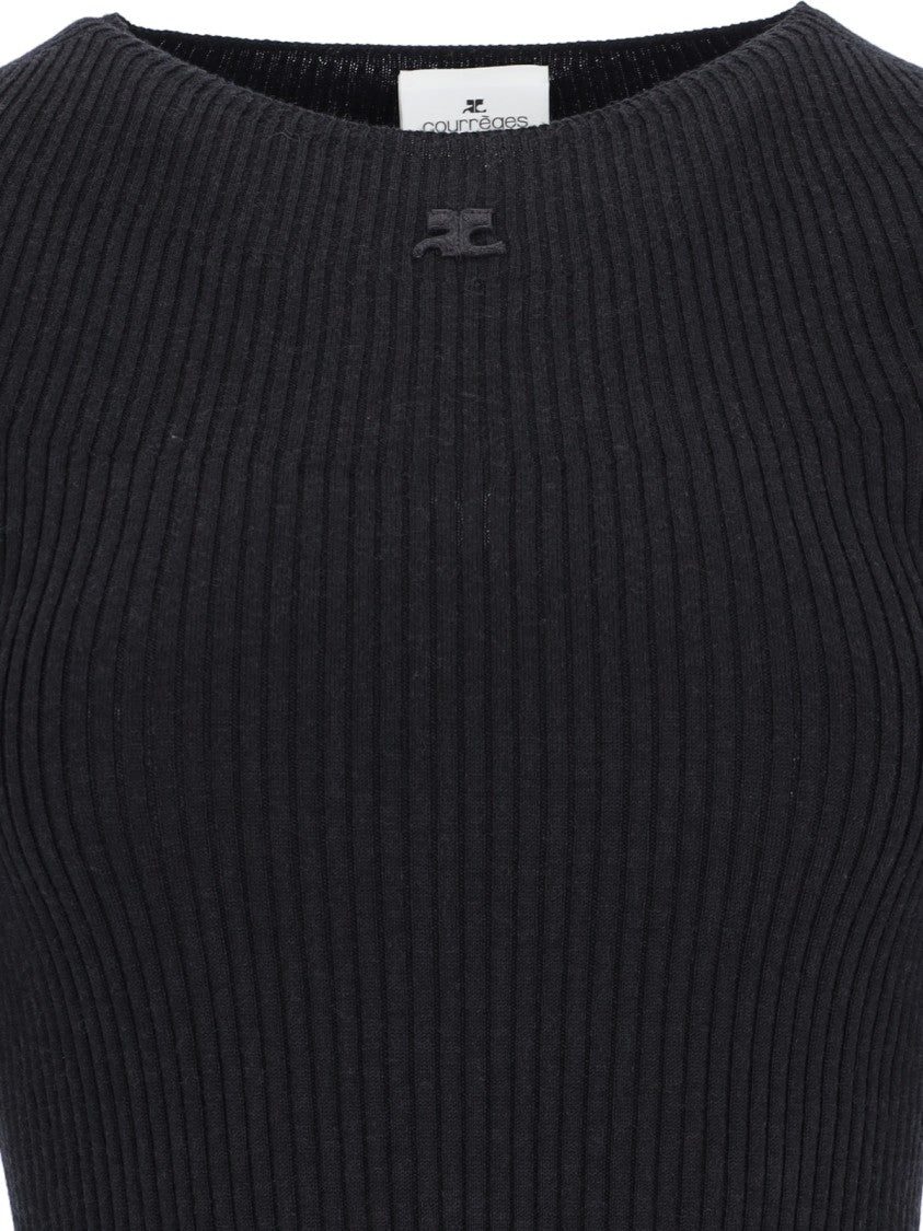 Courrèges Solar Light Logo Sweater In Black