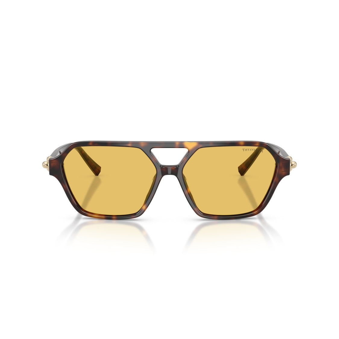 Tiffany & Co. Geometric Tortoiseshell Sunglasses With Amber Lenses