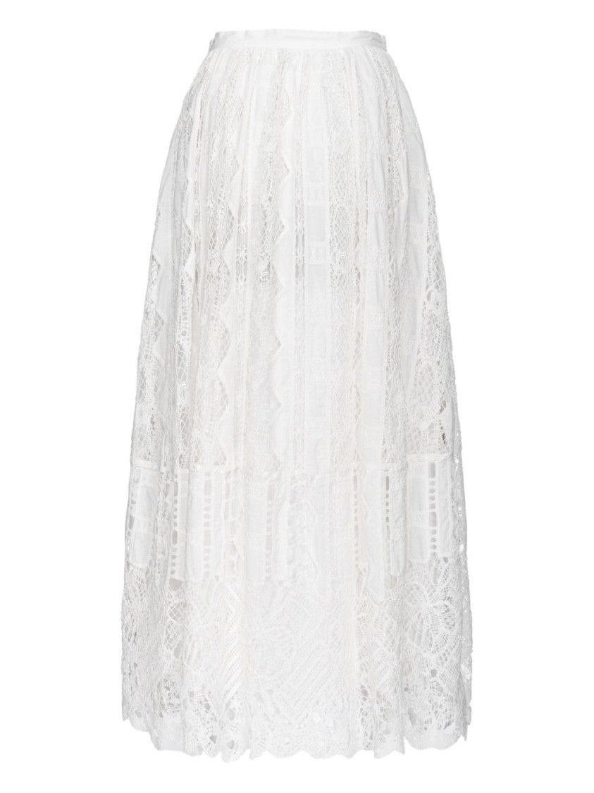 Pinko Maxi Skirt With Intricate Lace Detailing