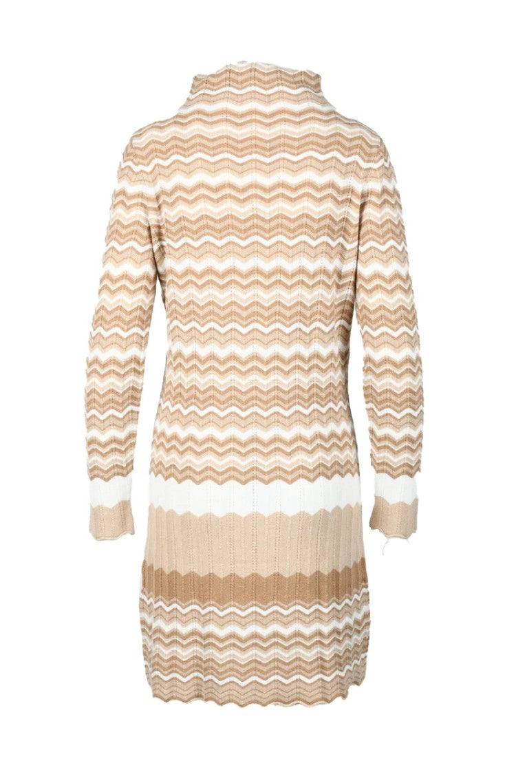 Rocco Ragni Fitted Mini Dress With Textured Zigzag Pattern
