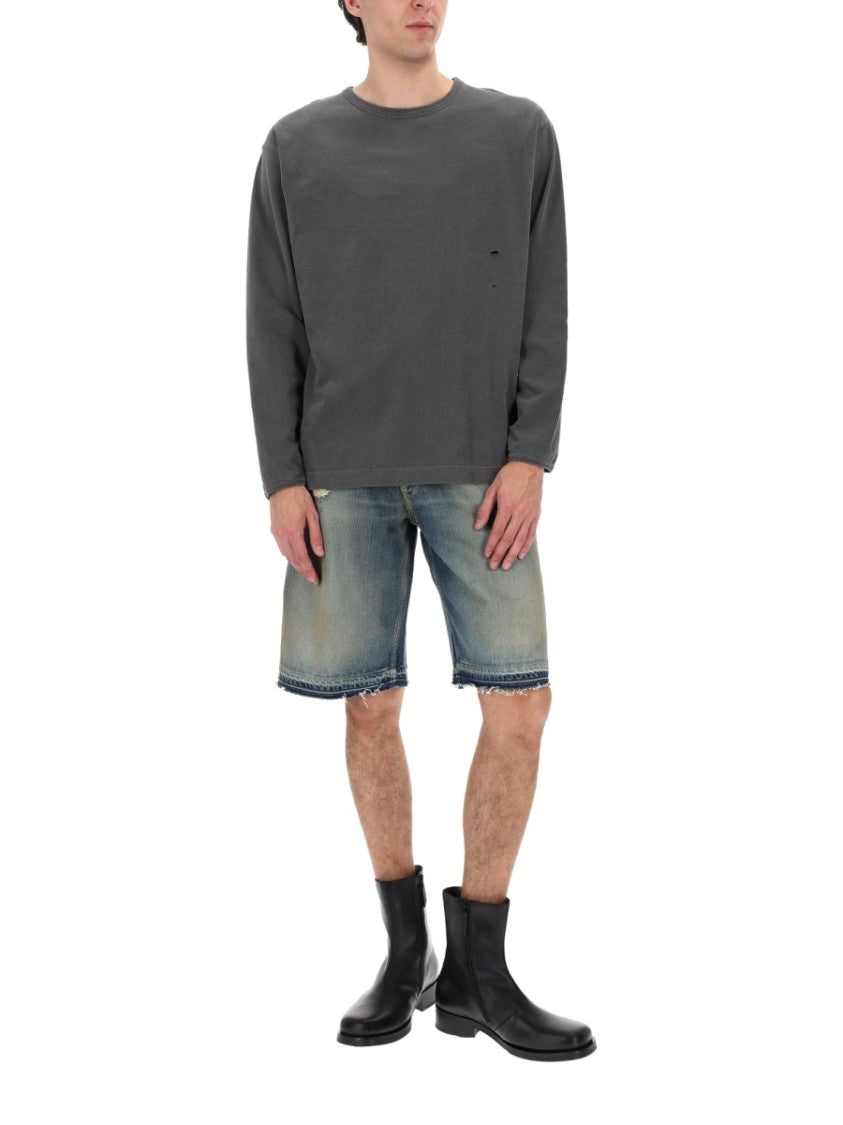 Sunflower Neutrals Wide Fit Faded Denim Shorts
