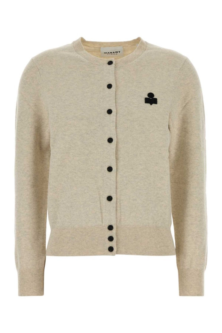 Isabel Marant Étoile Melange Cream Cotton Blend Mona Cardigan