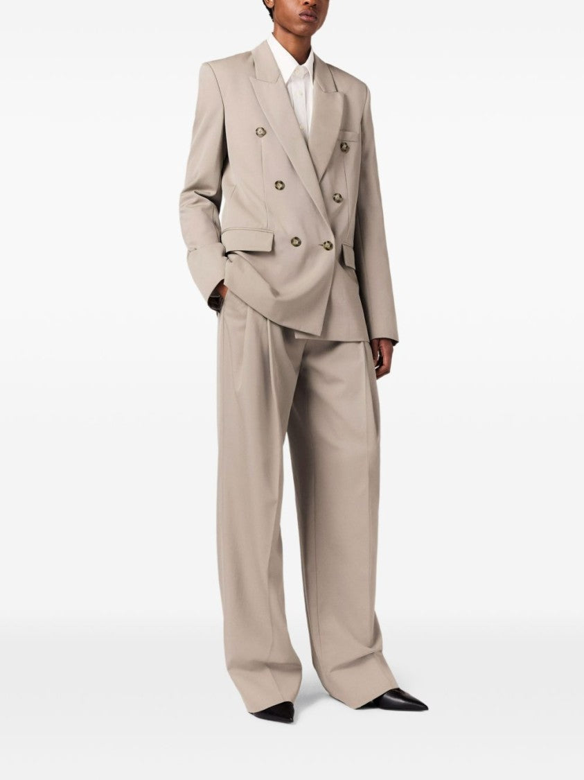 Stella Mccartney High-Waisted Wide-Leg Front Pleats Trousers