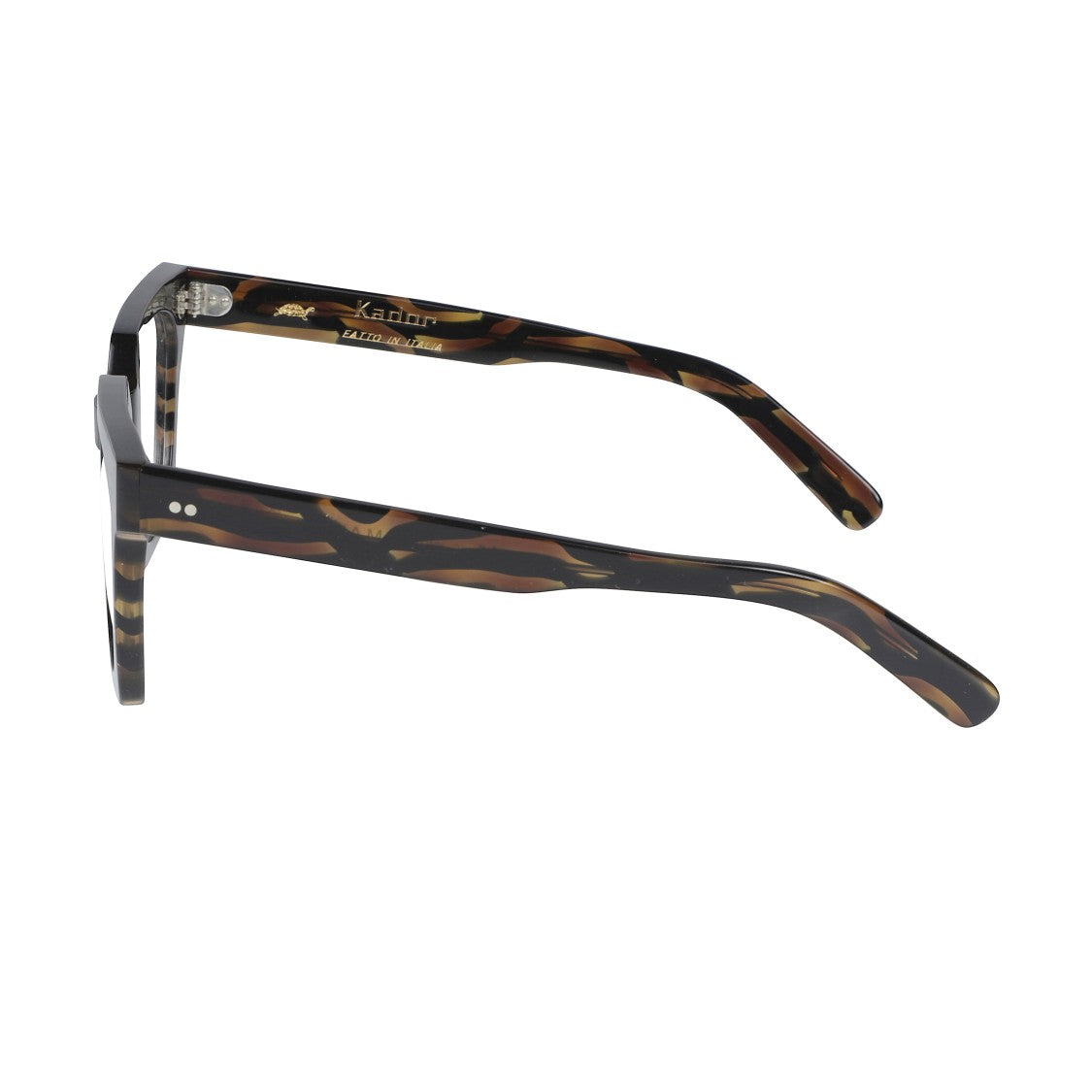 Kador Maya Bold Square Tortoiseshell Frame Sunglasses With Metallic Accents
