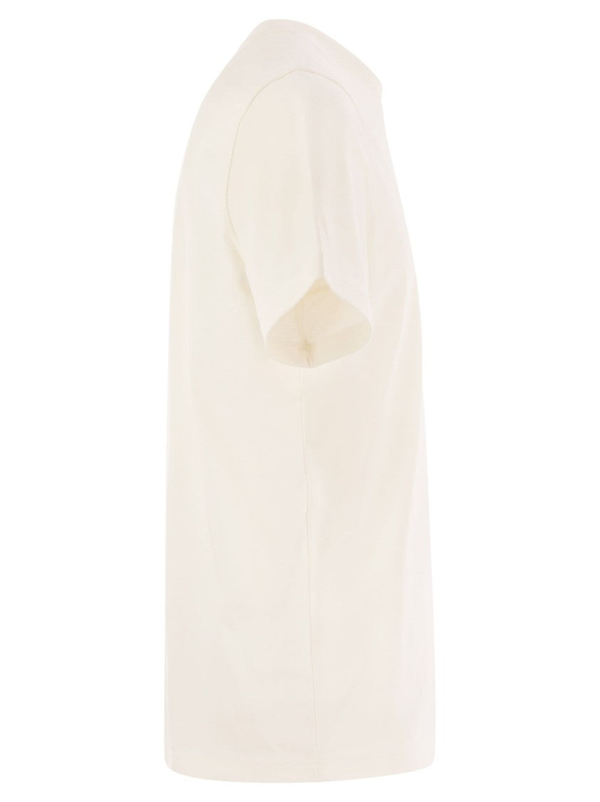 Moncler Cotton T-Shirt With Embroidered Tricolour Logo