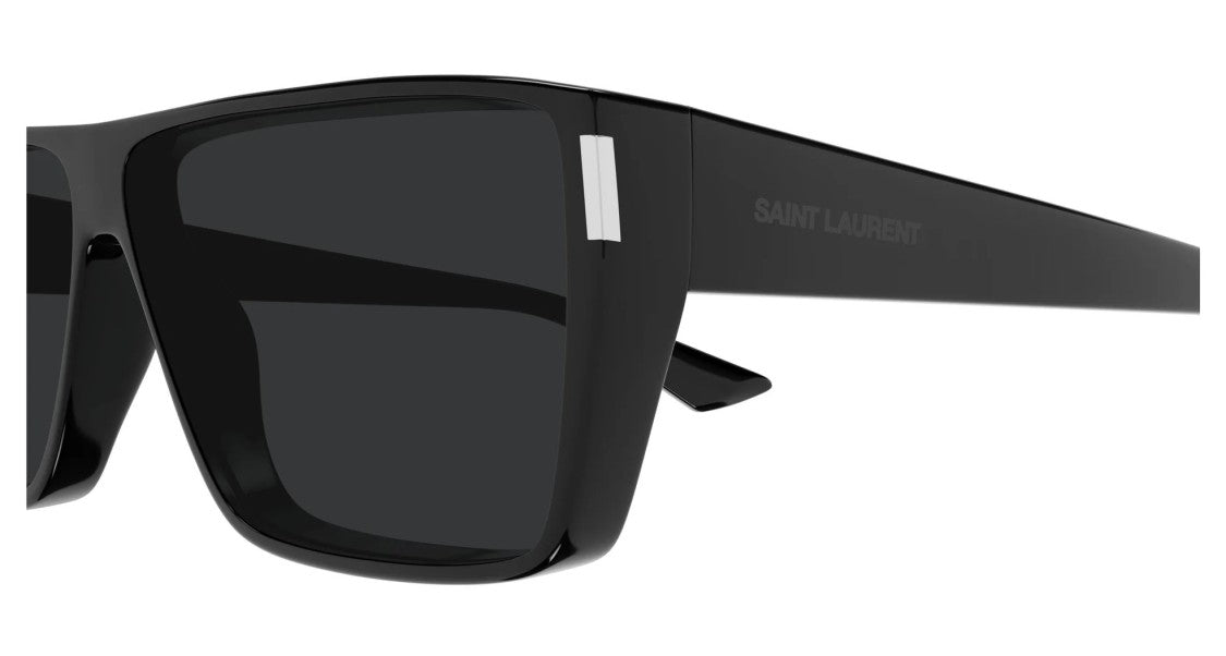 Saint Laurent Black Minimalist Accents Oversized Square Sunglasses
