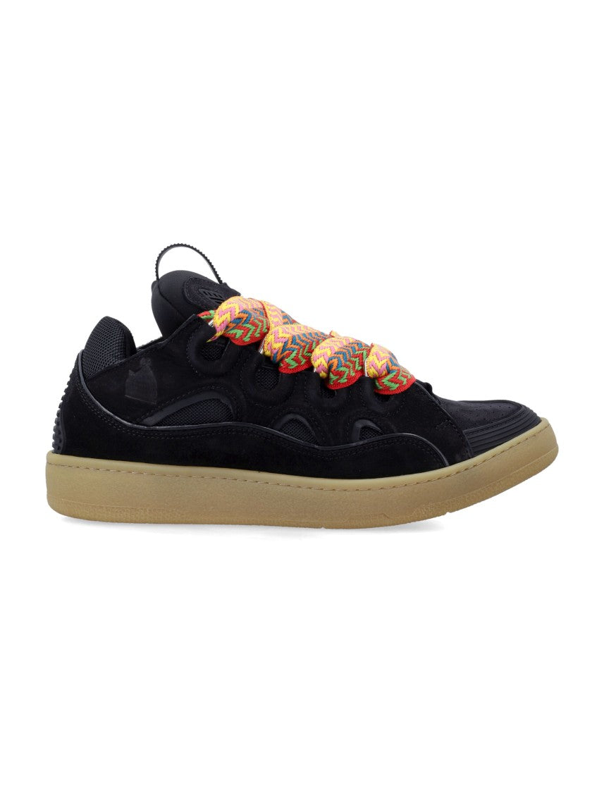Lanvin Curb Nappa Suede Mesh Sneakers