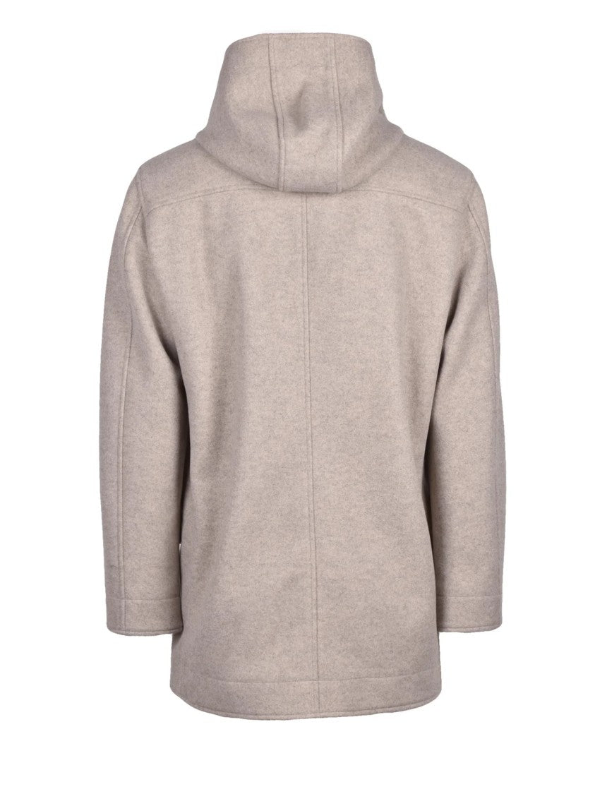Hamaki-Ho Functional Beige Parka With High Collar And Dual Closure