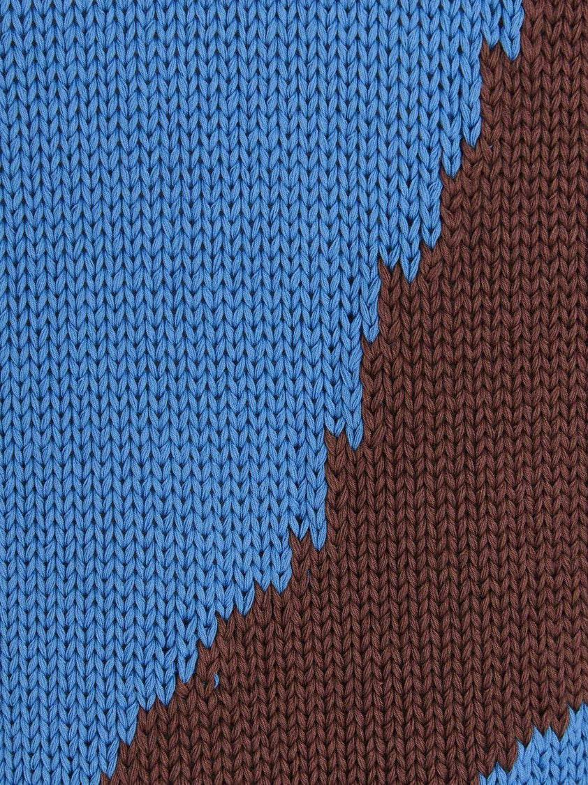 Jil Sander Colorblock Cotton Knit Vest With Crewneck Design