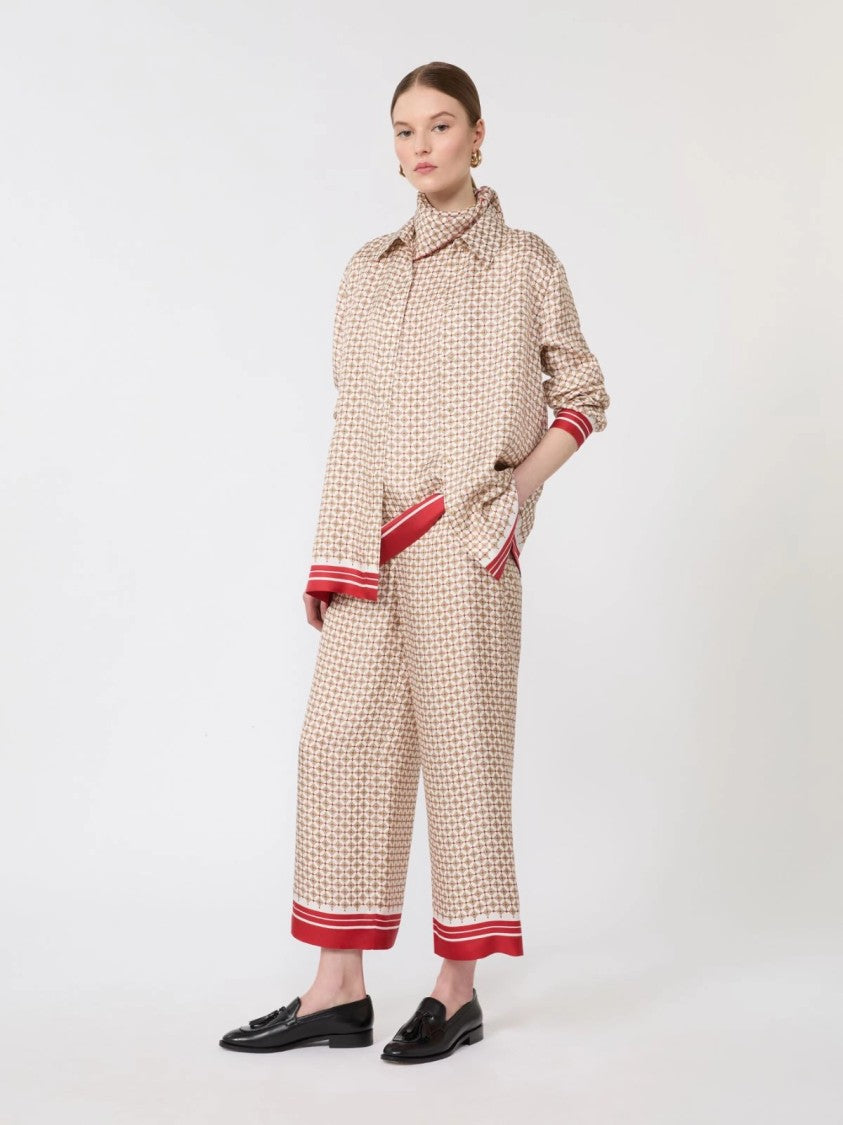 Max Mara Geometric Pattern Top With Structured Collar