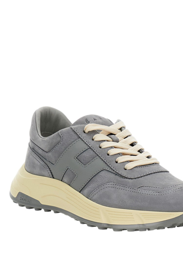 Hogan Suede Sneakers With Nappa Leather Inserts And Nubuck H Logo