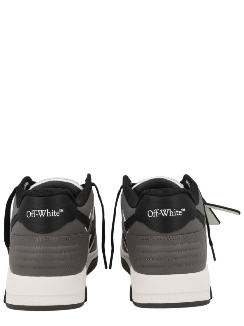Off-White Out Of Office Monochrome Overlays Tag Leather Sneakers