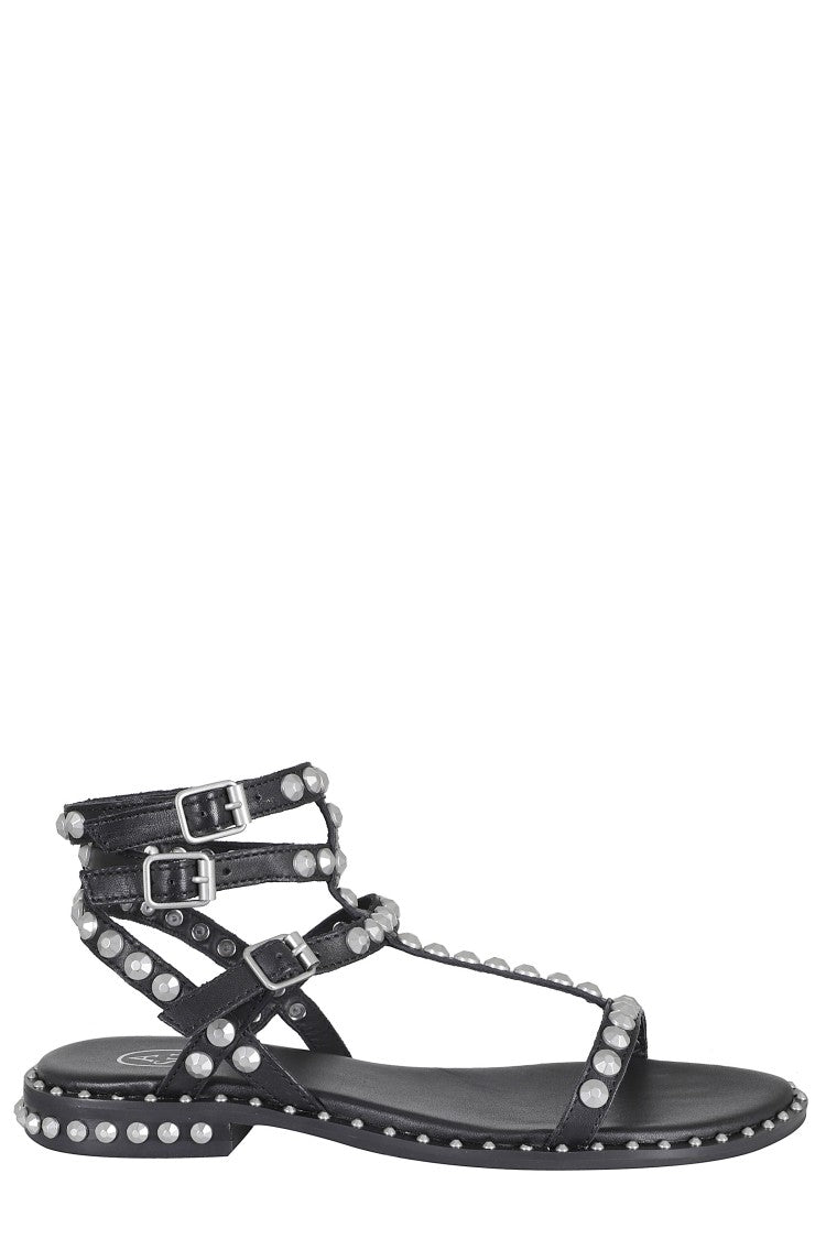 Ash Black Play Studded Leather Sandals