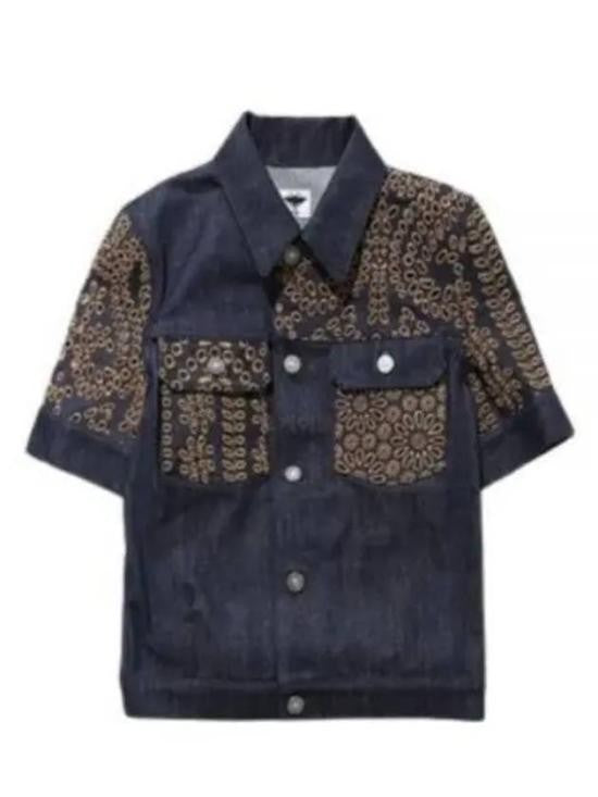 Dior Short-Sleeved Denim Jacket With Decorative Patterns