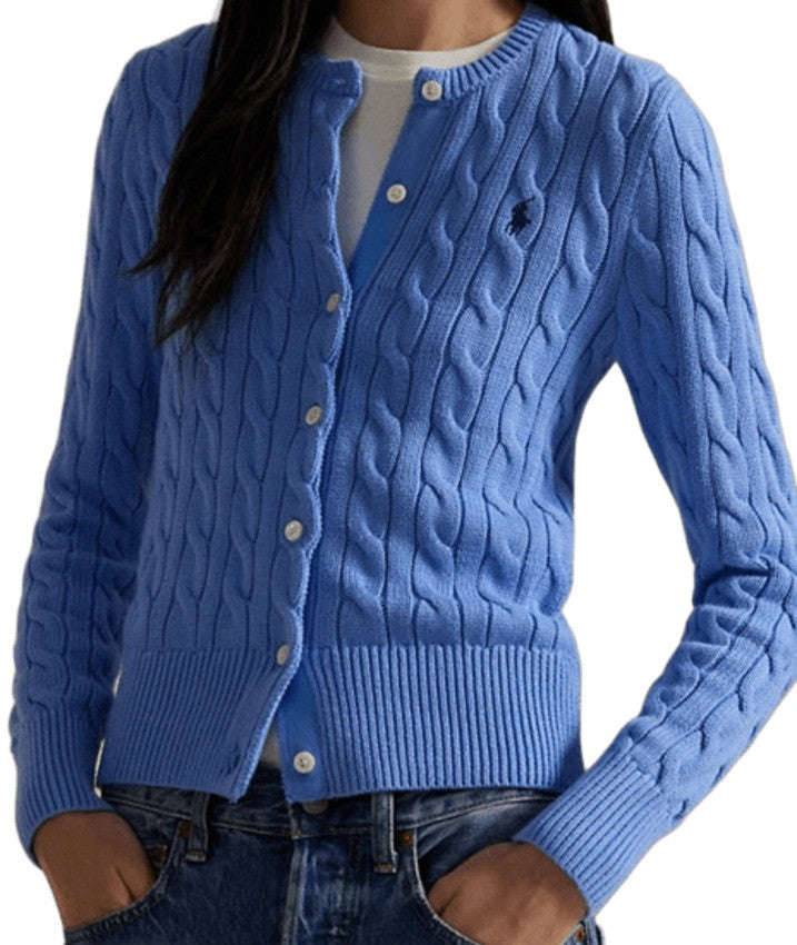 Polo Ralph Lauren New Litchfield Blue Cable Knit Cardigan