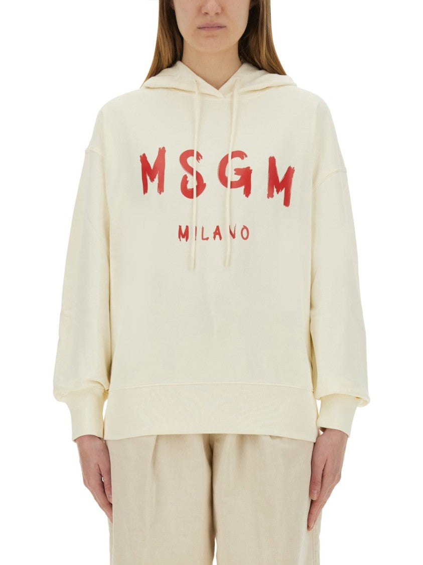 Msgm Relaxed-Fit Sweatshirt With Brushed Logo