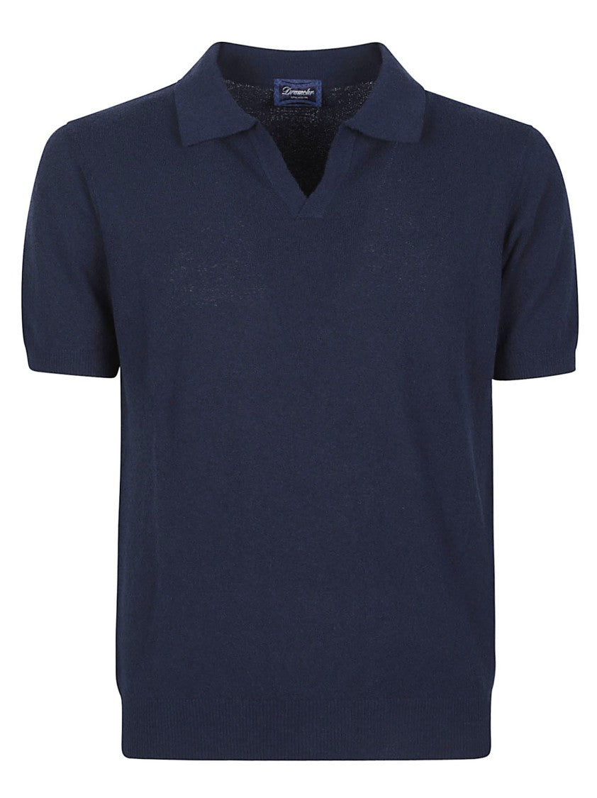 Drumohr Short Sleeve Jhonny Cotton-Blend Polo Shirt
