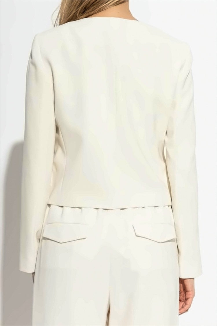 Theory Cropped Minimalist Jacket With Concealed Fastening