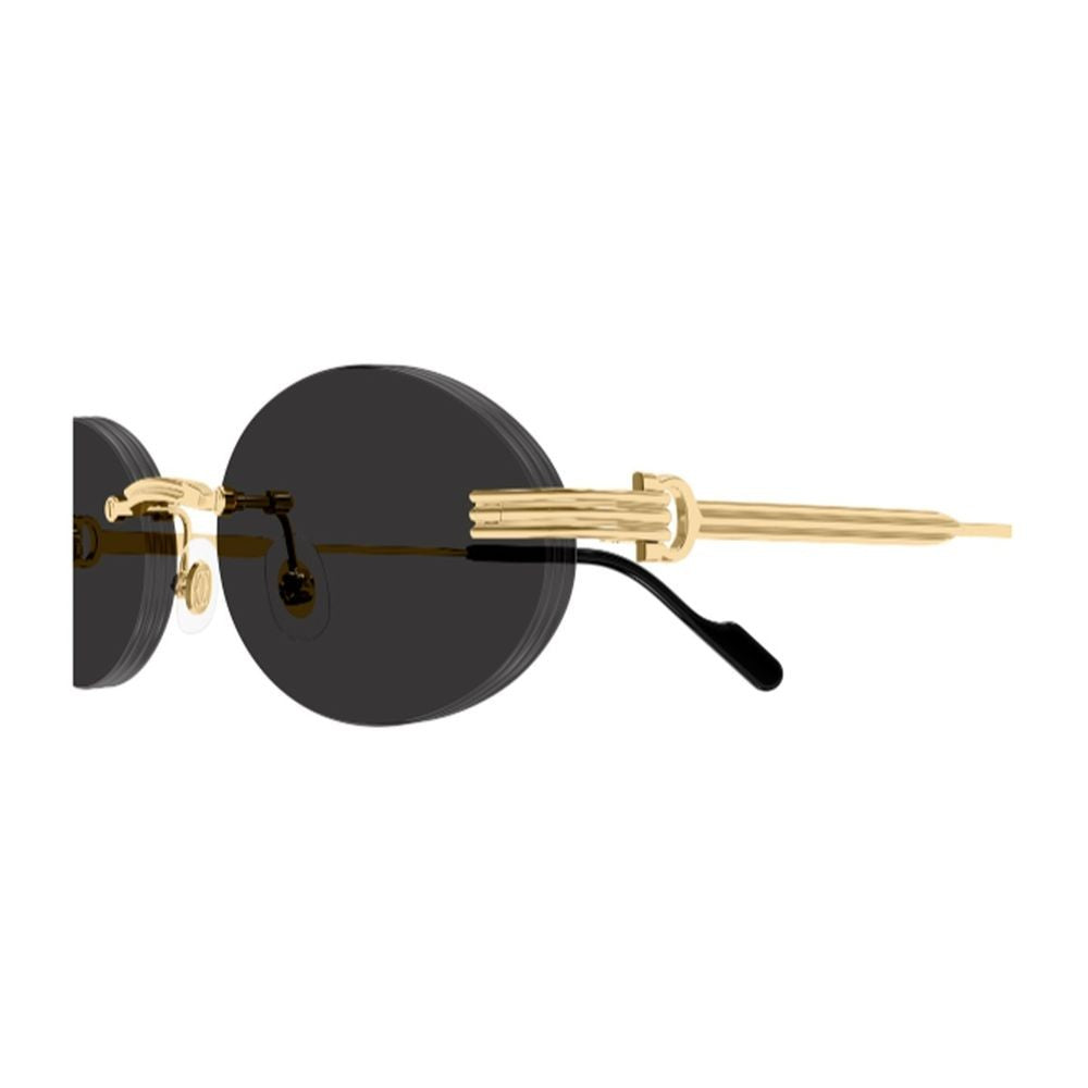 Cartier Rimless Gold-Tone Metal Oval Sunglasses With Godron Detail