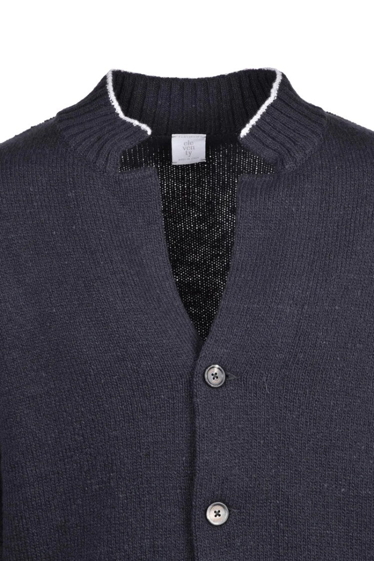 Eleventy Wool Cashmere Button Cardigan - Grey