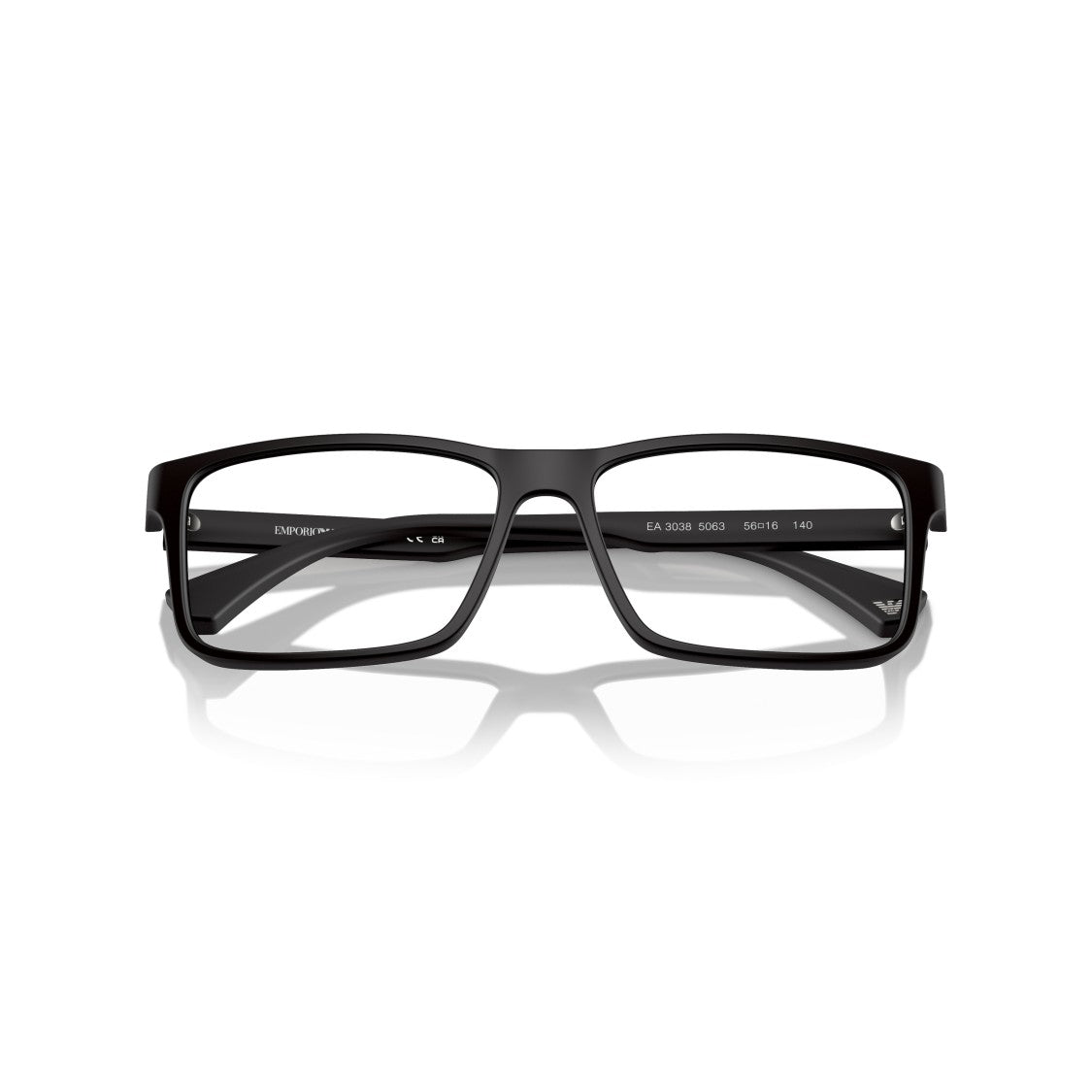 Emporio Armani 0Ea3038 Rectangular Matte Black Eyeglasses With Minimalist Design