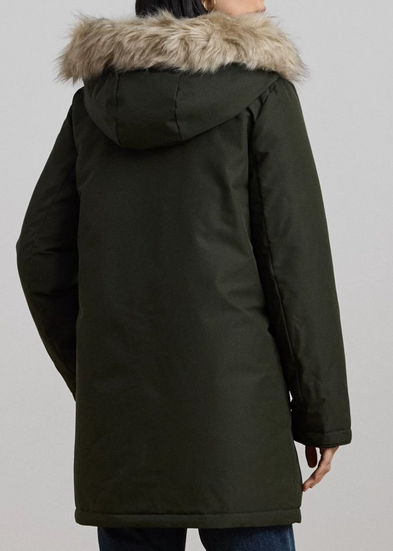 Lauren Ralph Lauren Mid-Length Dark Olive Green Parka