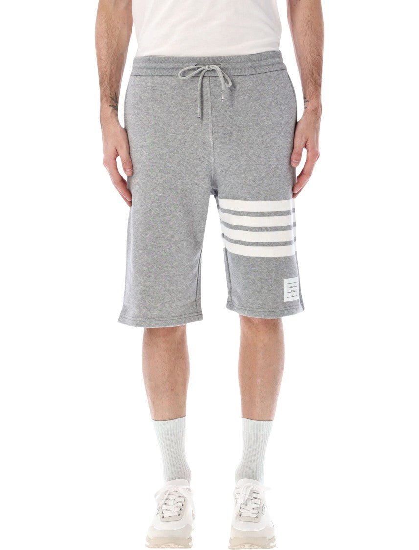 Thom Browne Iconic Fleece Sweatshorts With Signature 4-Bar Stripe
