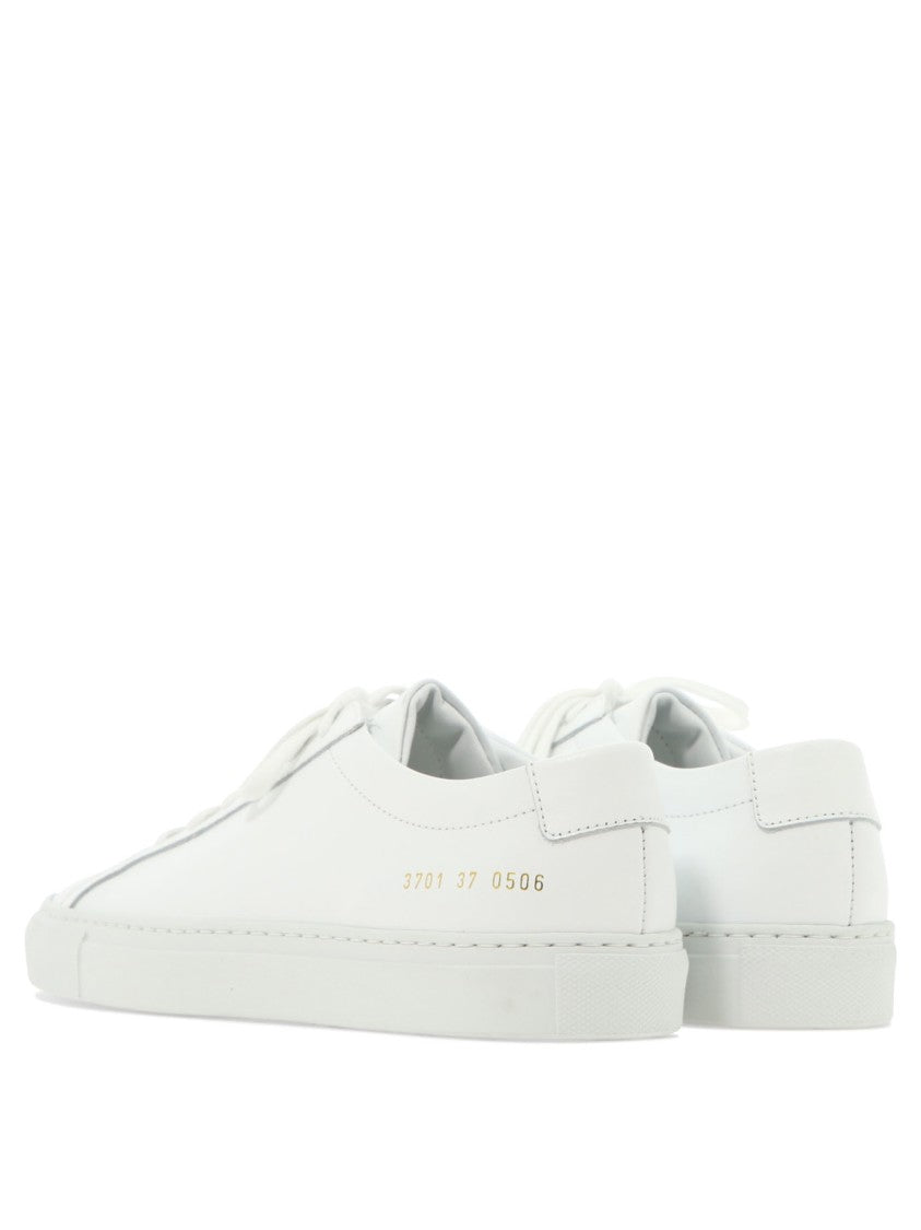 Common Projects White Calf Leather Sneakers With Minimalist Design