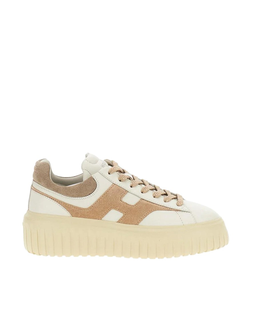 Hogan Ivory H-Stripes Nappa Leather Sneakers