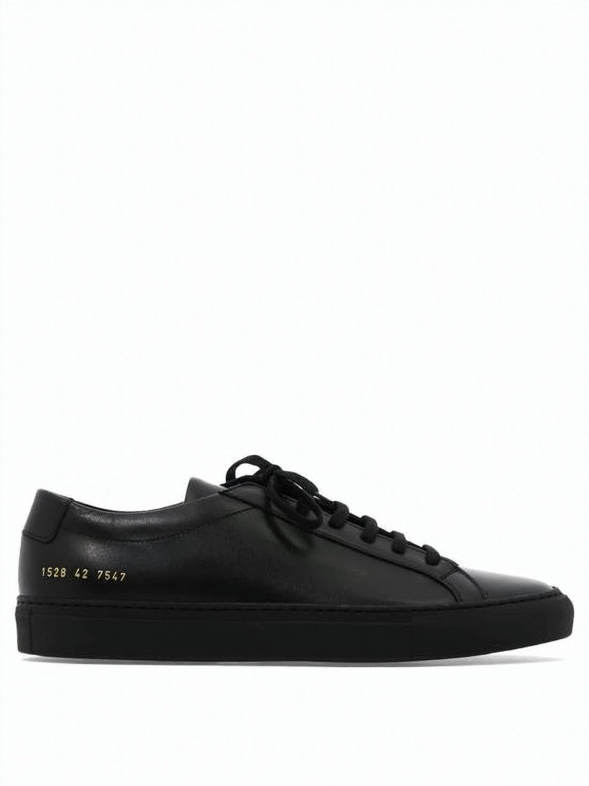 Common Projects Black Cowhide Leather Monochromatic Achilles Sneakers