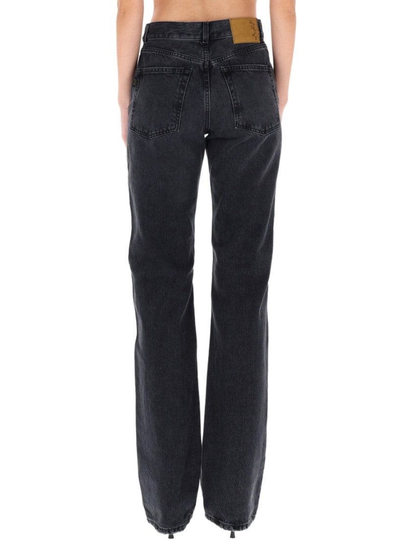 Haikure Star Black Denim & Leather Pants