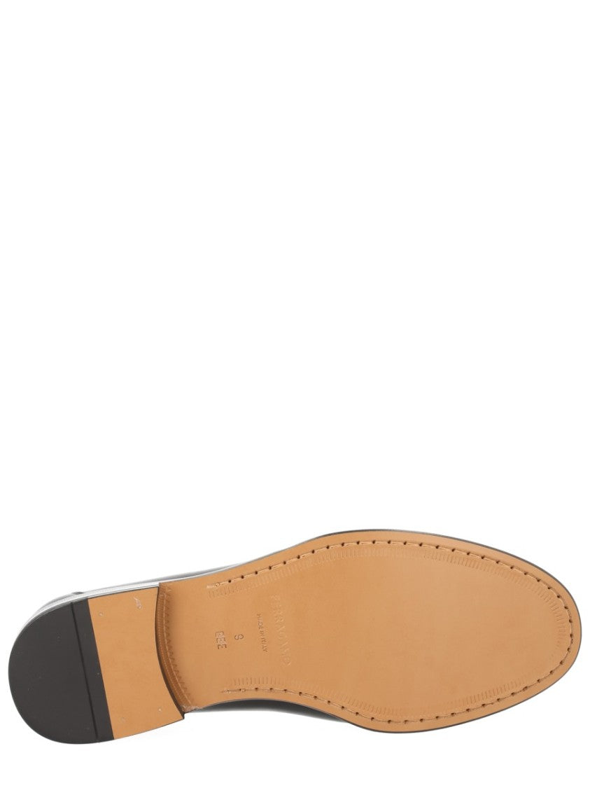 Ferragamo Black Gancini Smooth Calf Leather Loafers