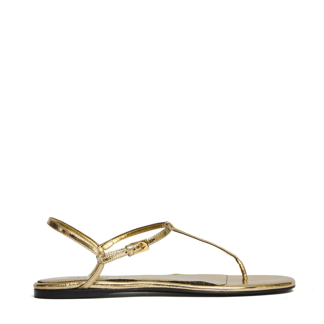 Paris Texas Brown Metallic Leather Plissé Flat Sandals