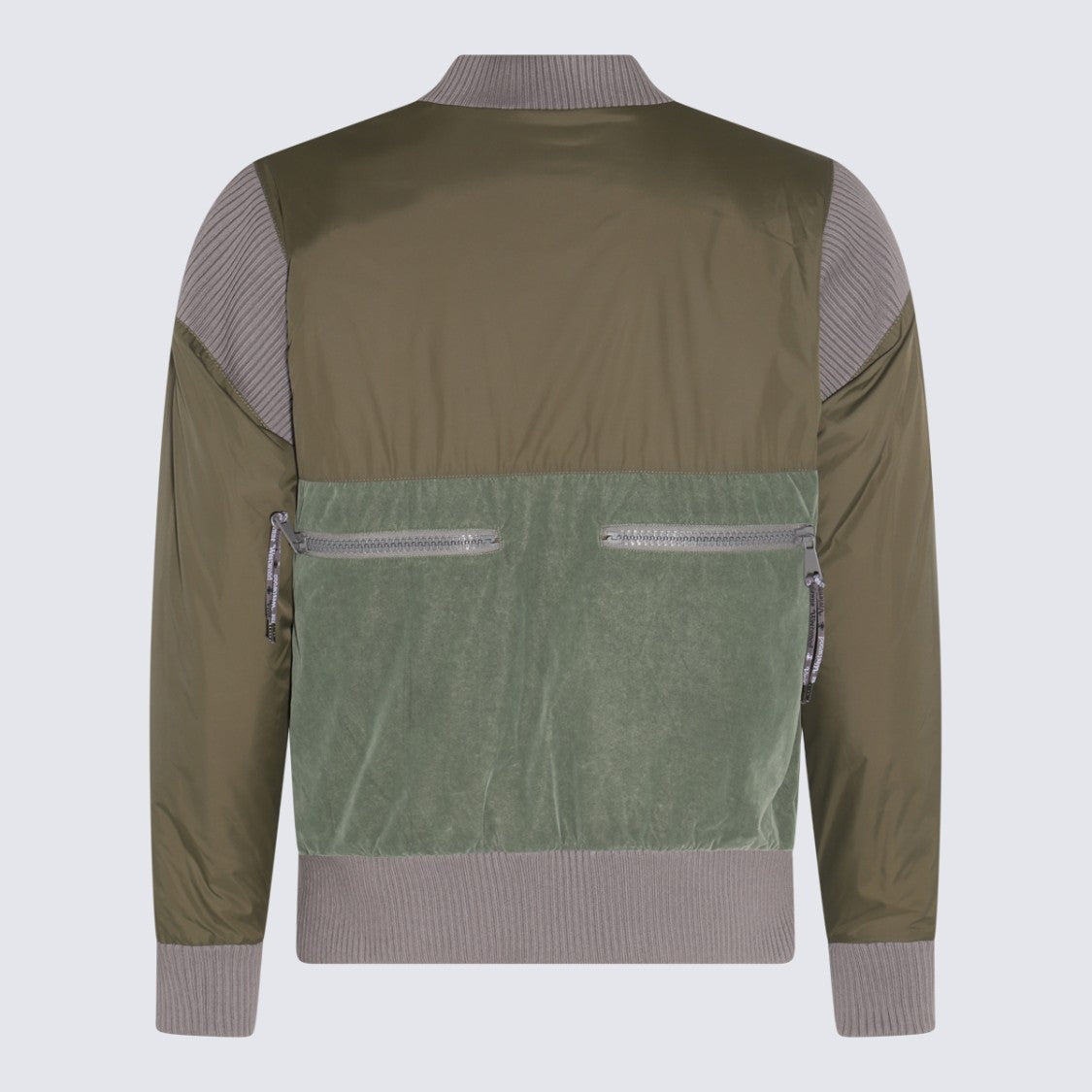 Vivienne Westwood Olive Green Bomber Jacket With Textured Panels And Contrasting Trim