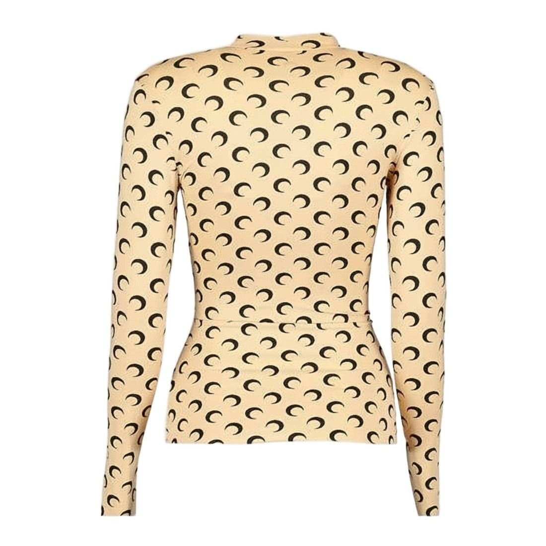 Marine Serre Fitted Long-Sleeve Top With Crescent Moon Print